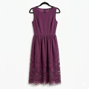 *SHEIN Elegant Purple Floral Lace Midi Dress – Size Medium
